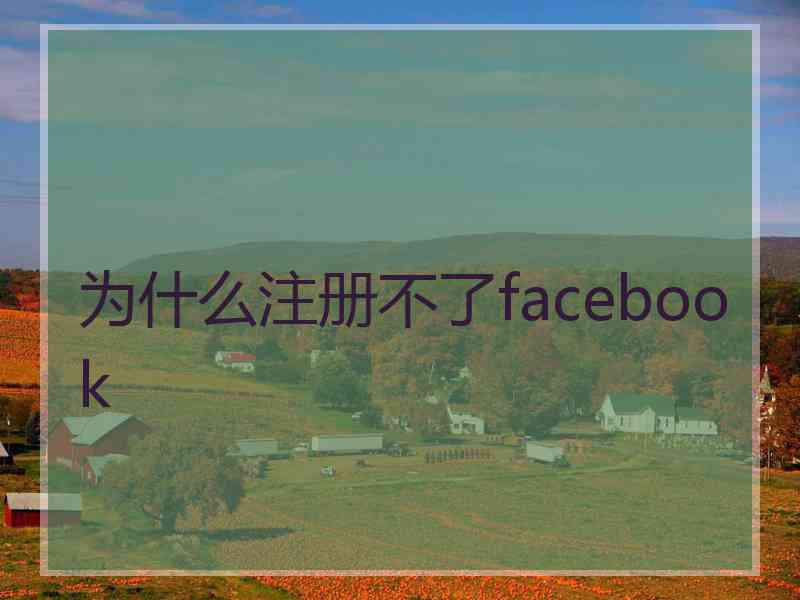 为什么注册不了facebook