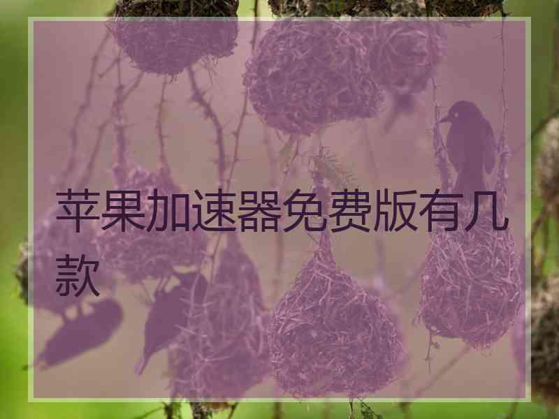 苹果加速器免费版有几款