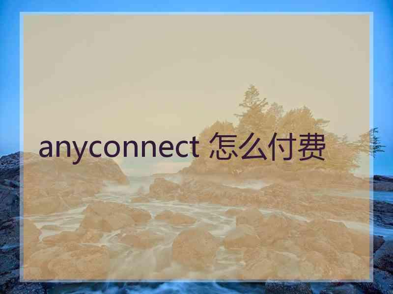 anyconnect 怎么付费