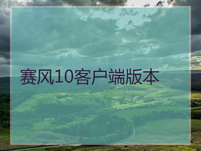 赛风10客户端版本