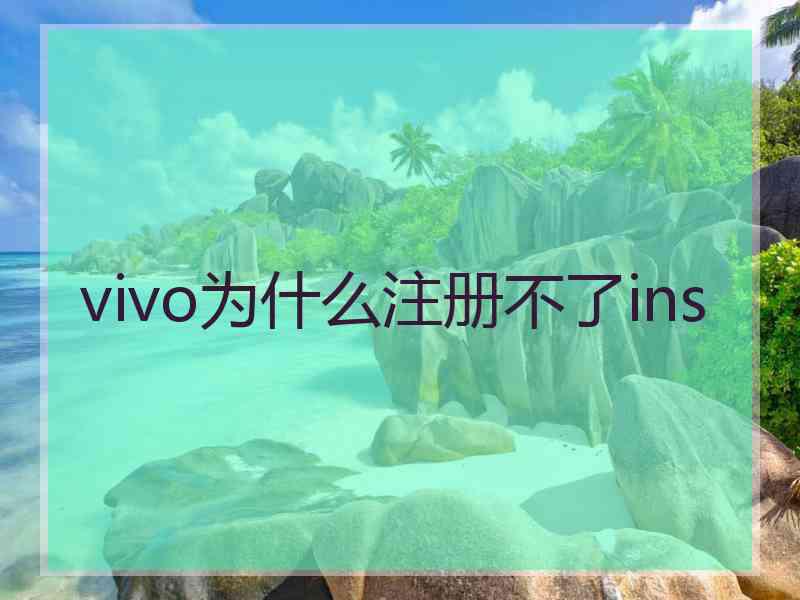 vivo为什么注册不了ins