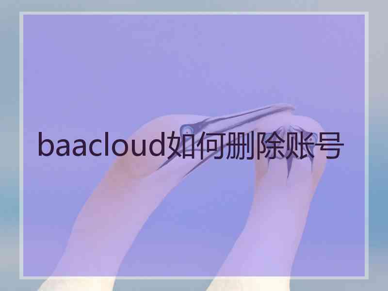 baacloud如何删除账号